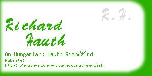 richard hauth business card